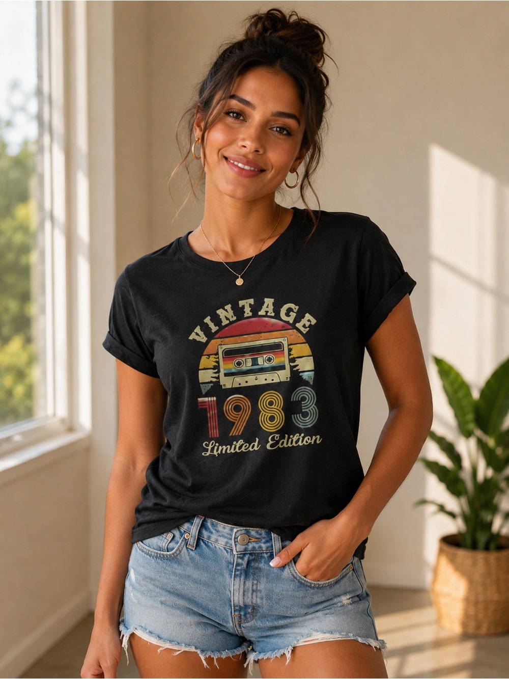 Vintage 1983 Graphic Tee - Black